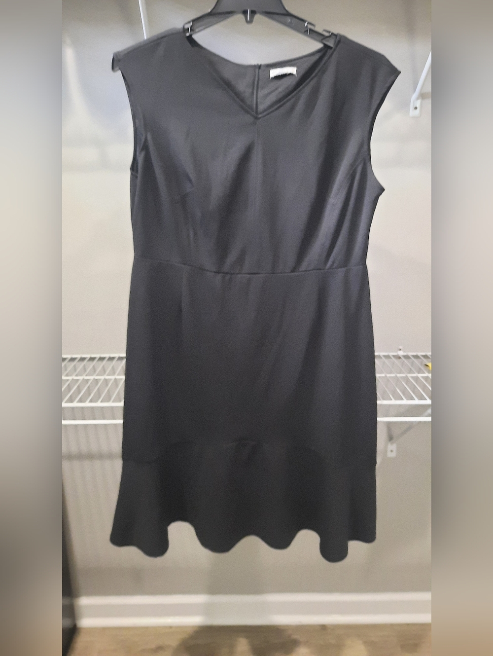 Sleeveless Black Midi Dress with Subtle Flare